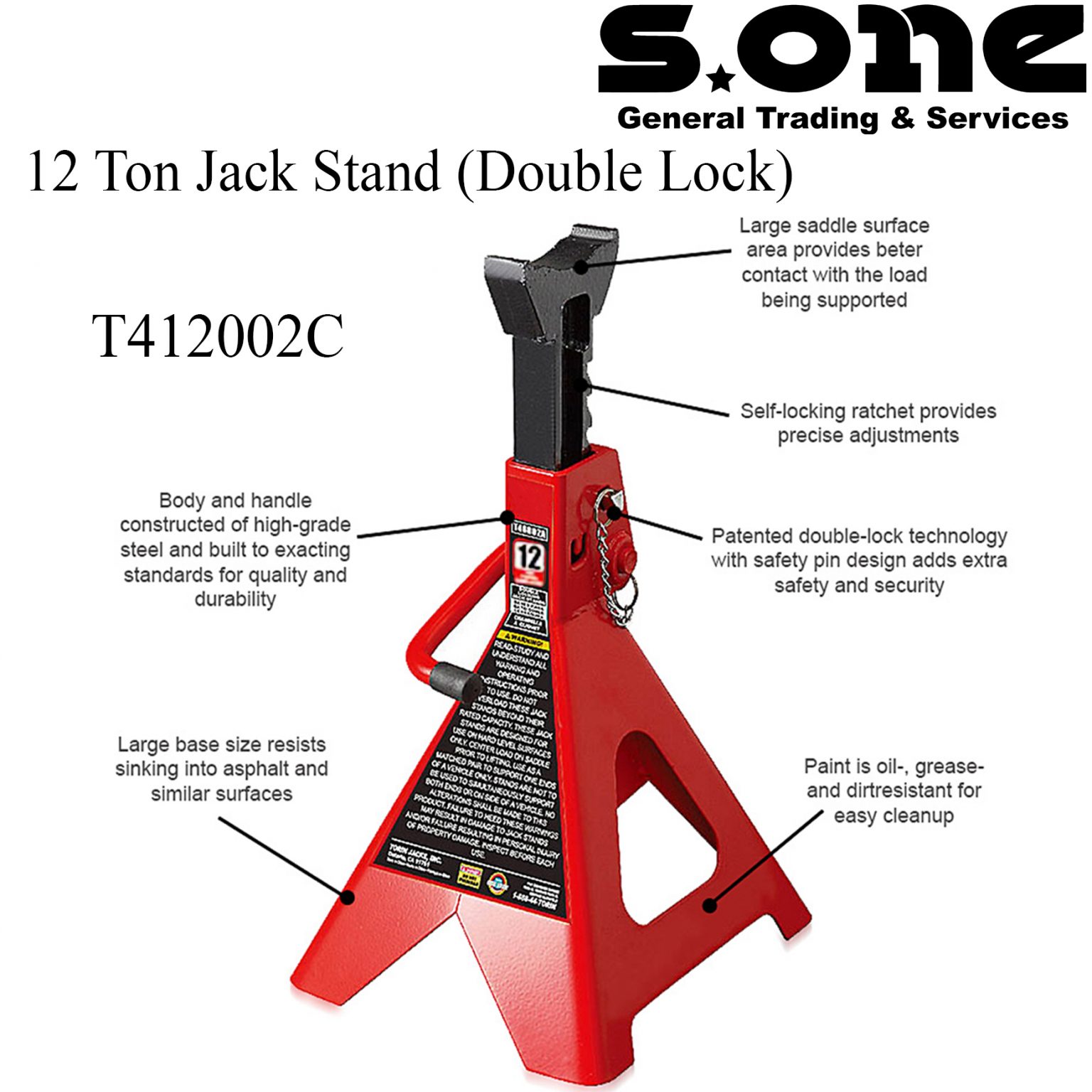 12 Ton Jack Stand (Double Lock) (T412002C) S ONE