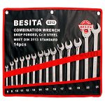 (96) 14 Pcs Metric Combination Longth Wrench Set6-8-10-11-12-13-14-15-16-17-18-19-22-24mm (BESITA) (6212)