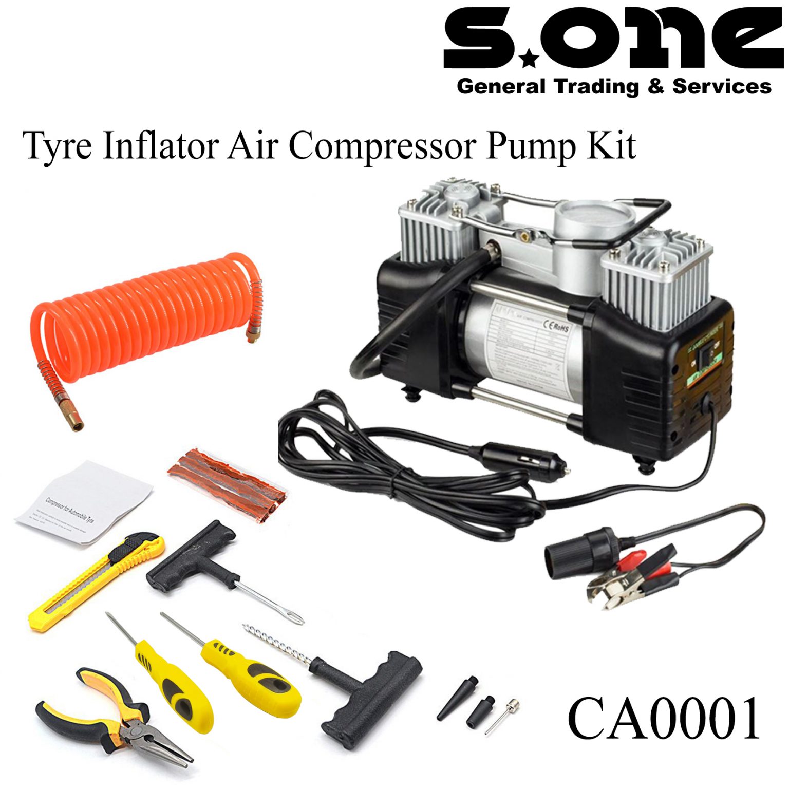 Tyre Inflator Air Compressor Pump Kit S ONE